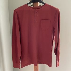 13-Jachs New York Mens Color Smoked Paprika Crew Long Sleeve Shirt Medium